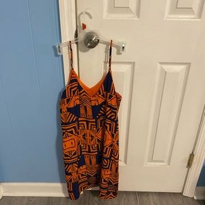 Patterned Mini Dress with spaghetti straps